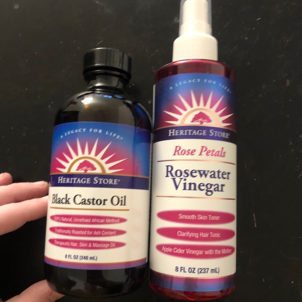 Heritage Store Castor Oil & Rosewater Bundle